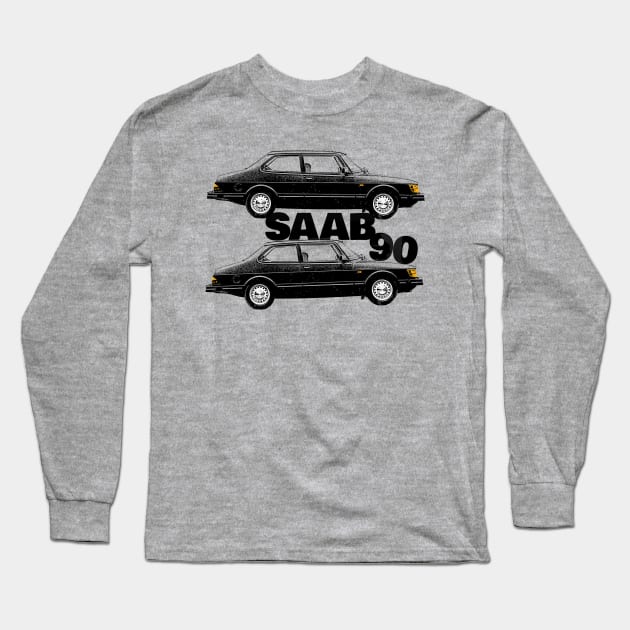 Saab 90 Retro Design Long Sleeve T-Shirt by DankFutura